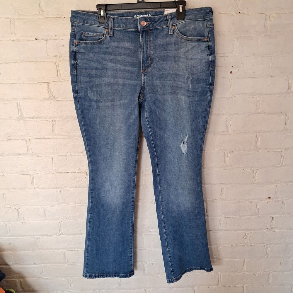 Sonoma Womens Jeans Bootcut Mid Rise  Blue Size 16 The Everyday Jean NWT